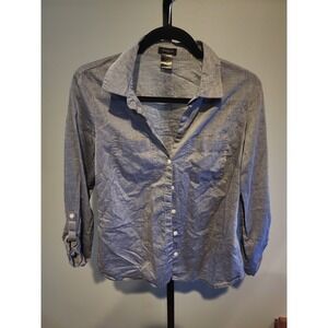 Ann Taylor Loft Women's Long Sleeve Blouse Medium Blue
